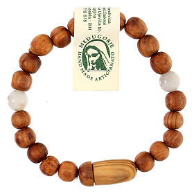 Medjugorje bracelet with mini Jesus cross olive wood woman