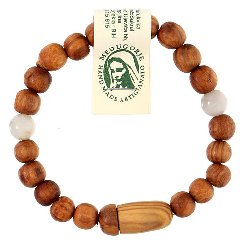 Medjugorje bracelet with mini Jesus cross olive wood woman 1