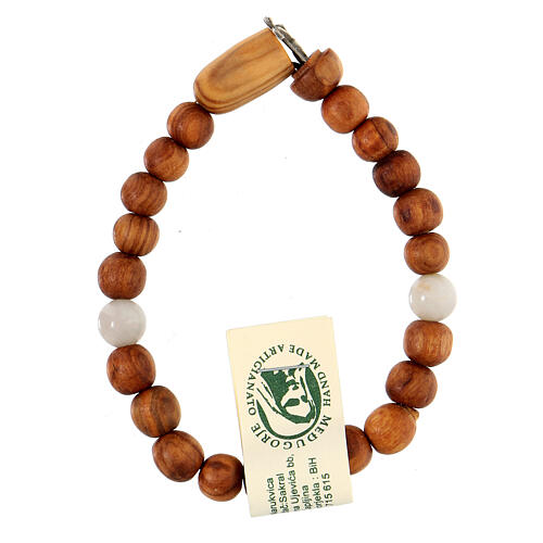 Medjugorje bracelet with mini Jesus cross olive wood woman 2