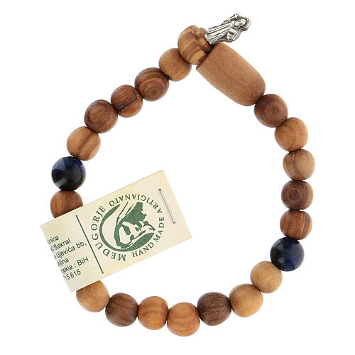St Benedict Medjugorje bracelet olive wood 1
