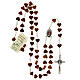 Olivewood rosary with heart-shaped beads, Virgin of Medjugorje and Saint Benedict s4