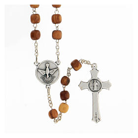 Olivewood Medjugorje rosary with 7 mm beads and Saint Benedict's cross
