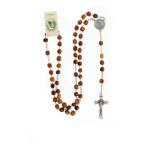 Olivewood Medjugorje rosary with 7 mm beads and Saint Benedict's cross 4