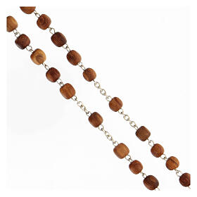 Rosario granos olivo 7 mm cruz San Benito Medjugorje s3