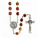 Olive wood rosary 7 mm, St Benedict cross, Medjugorje s1