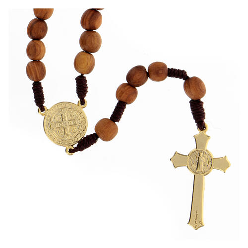 Rosario granos madera olivo 7 mm San Benito 2