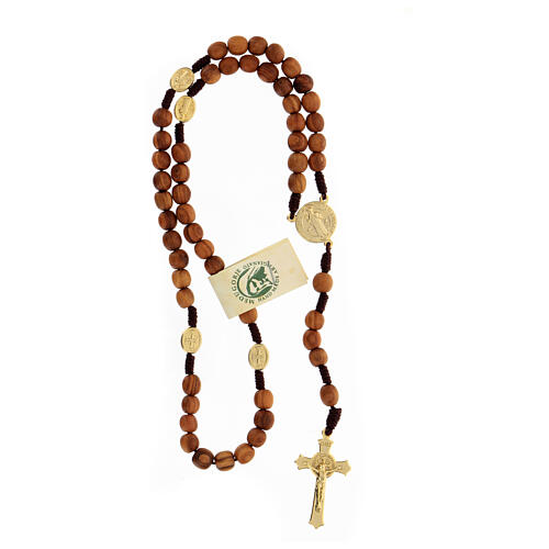 Rosario granos madera olivo 7 mm San Benito 4
