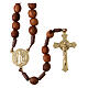 Rosary with olive wood beads 7 mm St Benedict s1