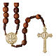 Rosary with olive wood beads 7 mm St Benedict s2