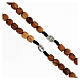 Olive wood rosary beads 7 mm with Saint Benedict medal cord s3