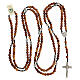 Olive wood rosary beads 7 mm with Saint Benedict medal cord s4