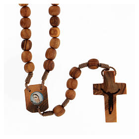 Rosary of Our Lady of Medjugorje, olivewood 8 mm beads and stone Pater