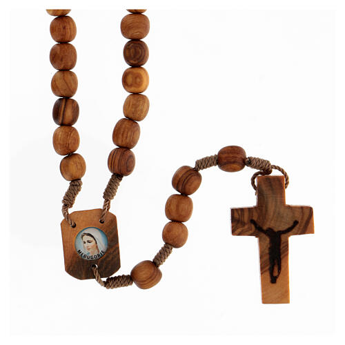 Rosary of Our Lady of Medjugorje, olivewood 8 mm beads and stone Pater 1