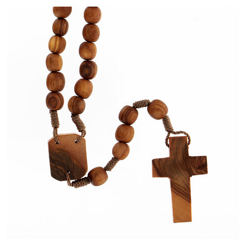 Rosary of Our Lady of Medjugorje, olivewood 8 mm beads and stone Pater 2