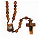 Rosary of Our Lady of Medjugorje, olivewood 8 mm beads and stone Pater s1