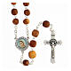 Olivewood rosary of Our Lady of Medjugorje with Saint Benedict's cross 7 mm s1