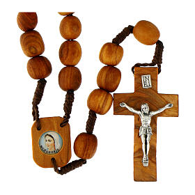 Medjugorje rosary with olivewood 9 mm beads and stone Pater