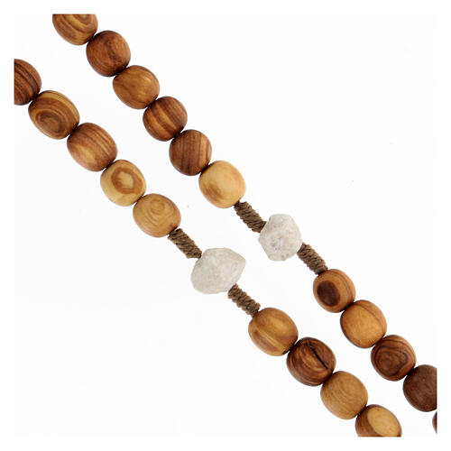 Medjugorje rosary with olivewood 9 mm beads and stone Pater 3