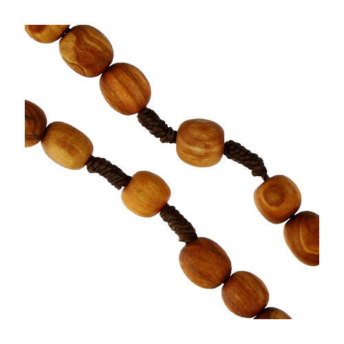 Rosario legno ulivo grani 9 mm pietra Madonna Medjugorje 3