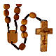 Rosario legno ulivo grani 9 mm pietra Madonna Medjugorje s2