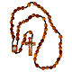 Rosario legno ulivo grani 9 mm pietra Madonna Medjugorje s4