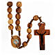 Rosary in olive wood beads 9 mm Medjugorje stone s1
