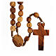 Rosary in olive wood beads 9 mm Medjugorje stone s2