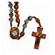 Medjugorje rosary with decade beads in olive wood and cord s1