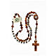 Medjugorje rosary with decade beads in olive wood and cord s4
