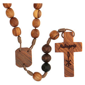 Rosary of Abonos wood and Medjugorje stone 8 mm 
