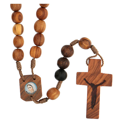 Rosary of Abonos wood and Medjugorje stone 8 mm  1