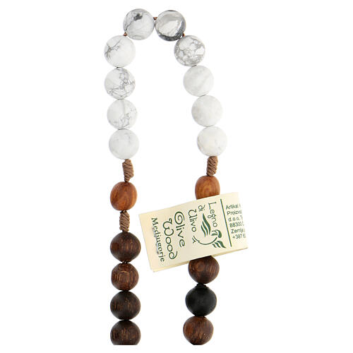 Rosary of Abonos wood and Medjugorje stone 8 mm  3