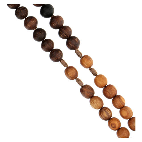 Rosary of Abonos wood and Medjugorje stone 8 mm  4