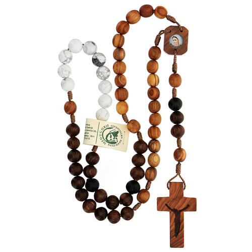 Rosary of Abonos wood and Medjugorje stone 8 mm  5
