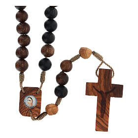 Rosenkranz, Abonos Holz, Medjugorje, 8 mm Perlen, durchbohrtes Kreuz