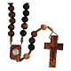 Rosenkranz, Abonos Holz, Medjugorje, 8 mm Perlen, durchbohrtes Kreuz s1