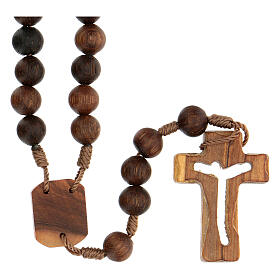 Abonos Medjugorje wooden rosary 8 mm open work cross