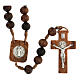 Abonos Medjugorje wooden rosary 9 mm with St Benedict cross s1