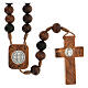 Abonos Medjugorje wooden rosary 9 mm with St Benedict cross s2