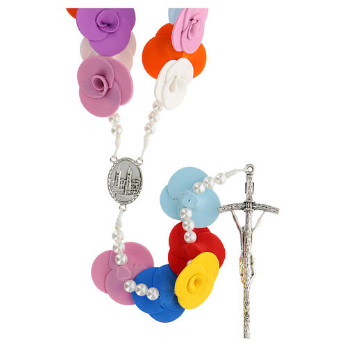 Medjugorje rosary with colored roses 2