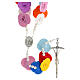 Medjugorje rosary with colored roses s2