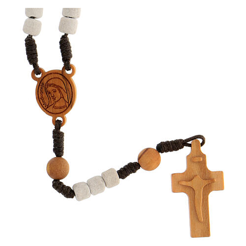 Olive wood rosary with Medjugorje stone 9 mm 1