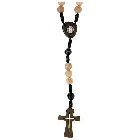 Medjugorje stone rosary 6 mm dark cross