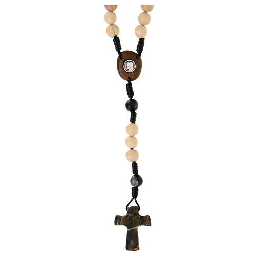 Medjugorje stone rosary 6 mm dark cross 4