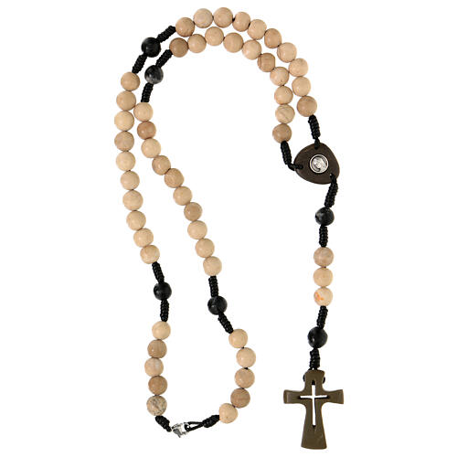 Medjugorje stone rosary 6 mm dark cross 5