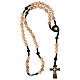 Medjugorje stone rosary 6 mm dark cross s5