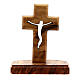Medjugorje olive wood cross with pedestal 5 cm s4