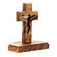 Krzyż drewno oliwne, piedestał, Medjugorje, 5 cm s3