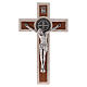 Medjugorje marble cross with Saint Benedict's medal 14 cm s1