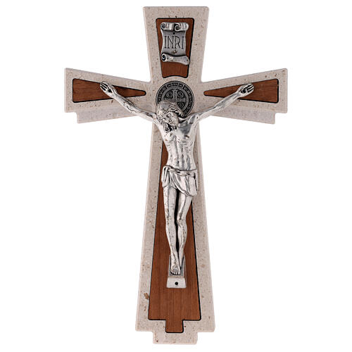 Croix Medjugorje médaille Saint Benoît 23 cm 1